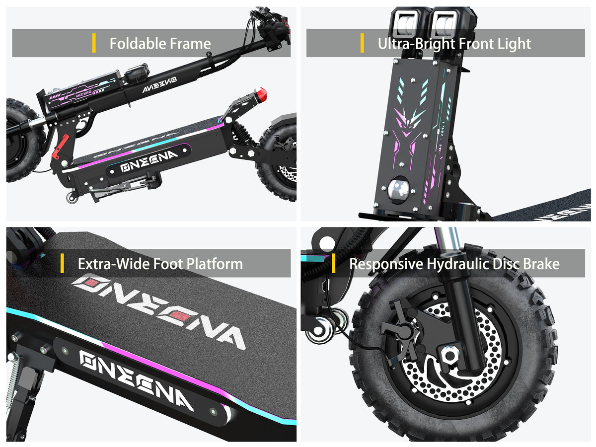 Trottinette électrique FENGQS GT7 à double moteur de 11 pouces pour adultes