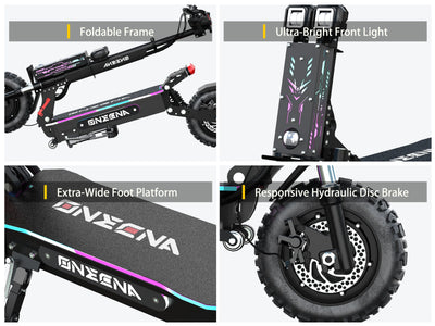 Trottinette électrique FENGQS GT7 à double moteur de 11 pouces pour adultes
