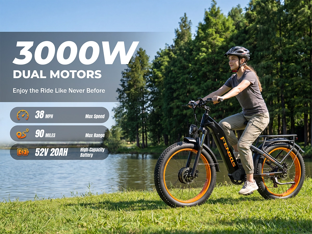 Vélo électrique tout-terrain FENGQS H2 PRO à double moteur